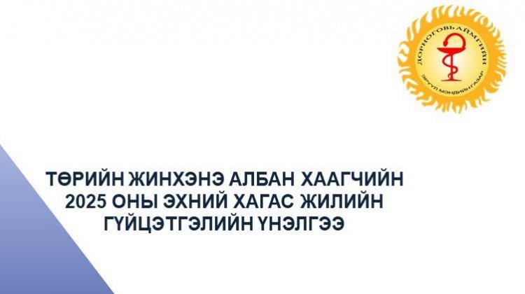ТӨРИЙНЭ ЖИНХЭНЭ АЛБАН ХААГЧИЙН 2025 ОНЫ ХАГАС ЖИЛИЙН ГҮЙЦЭТГЭЛИЙН ТӨЛӨВЛӨГӨӨНИЙ ҮНЭЛГЭЭ