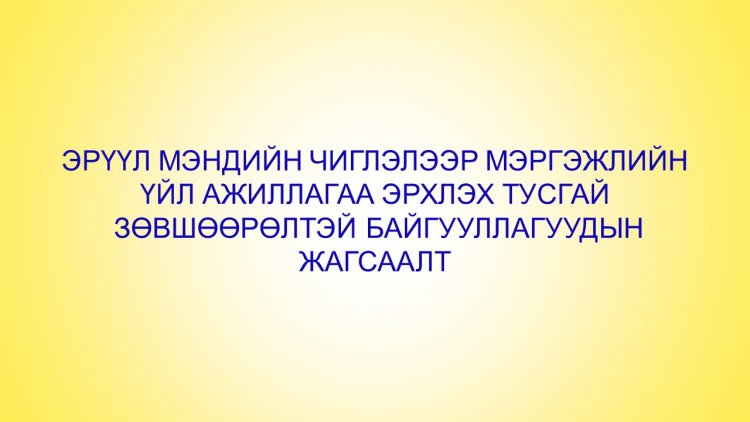 Эрүүл мэндийн чиглэлийн тусгай зөвшөөрөлтэй байгууллагуудын жагсаалт